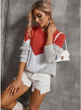 STYLISH WOMEN SPLICED TURTLENECK SWEATER
