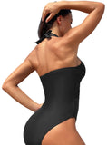 SOLID COLOR MESH ONE-PIECE BIKINI