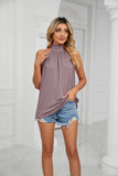 SOLID COLOR LACE KNIT VEST T-SHIRT