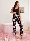 FASHION PRINTED SUSPENDER HOME SUIT