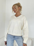 FASHION TOP SIMPLE FASHION V-NECK CONTRAST SWEATER