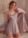 SEXY SATIN PAJAMAS SUSPENDER NIGHTDRESS SUIT