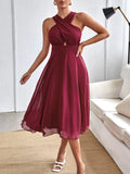SEXY BACKLESS CHIFFON DRESS