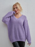 STYLISH SEXY LOOSE FASHION CASUAL V-NECK SWEATER