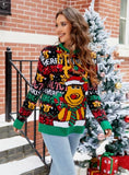 STYLISH CASUAL CHRISTMAS SNOWMAN CARTOON PULLOVER SWEATER