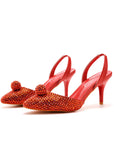 7 CM RHINESTONE BALL POINTED SANDALS