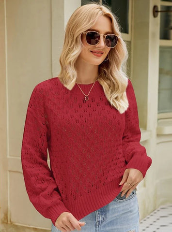 FASHION LOOSE ROUND NECK PULLOVER SWEATER