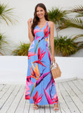 BOHEMIAN PRINTED SUSPENDERS DRESS