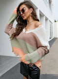 FASHION LOOSE SHORT V-NECK FRINGED SWEATER