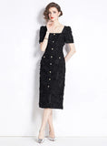SUMMER RETRO TASSEL LITTLE BLACK DRESS