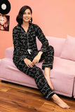 CLASSY COTTON STRIPED PRINTED LONG-SLEEVED PAJAMAS SET