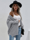 FASHION ROUND NECK KNIT CARDIGAN LOOSE SWEATER