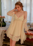 SEXY SWEET GAUZE FLOWER PAJAMAS SUSPENDER NIGHTDRESS