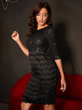 RETRO FRINGED SEQUINED DRESS