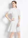 HOLLOW SLIM WAIST SHIRT DRESS