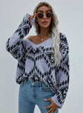 FASHION LOOSE LARGE SIZE KNITTED PULLOVER SWEATER
