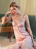 FASHION SEXY SATIN LACE SUSPENDER NIGHTDRESS