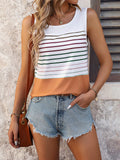 CONTRASTING STRIPED VEST TOP