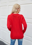 CASUAL ROUND NECK PULLOVER SOLID COLOR SWEATER