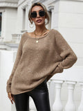 FASHION AUTUMN AND WINTER ROUND NECK PULLOVER LOOSE SWEATER
