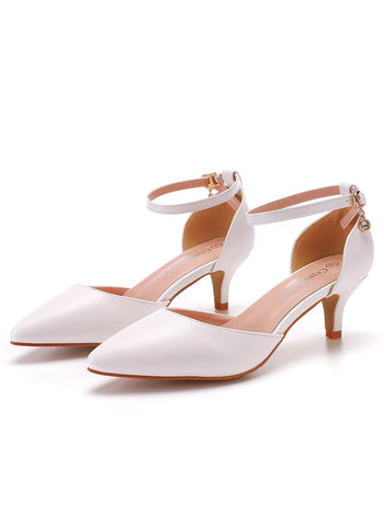 LOW-HEELED POINTED SANDALS WEDDING SHOES