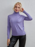 STYLISH FASHION SOLID COLOR TURTLE NECK SWEATER