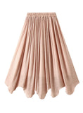 THIN COTTON AND LINEN IRREGULAR HIGH WAIST SKIRT