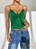 SEXY V-NECK SHORT SATIN VEST