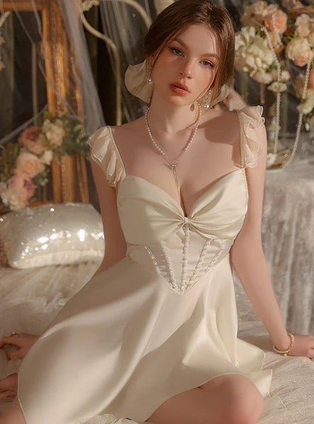 FASHION SEXY BACKLESS SATIN SUSPENDER NIGHTDRESS