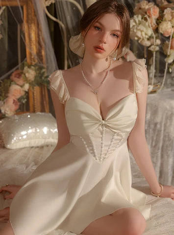 FASHION SEXY BACKLESS SATIN SUSPENDER NIGHTDRESS