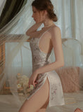 SEXY WOMEN FLOWER STRAPS NIGHTDRESS