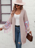 FASHION FRINGED LONG SLEEVE KNITTED SWEATER
