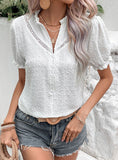 SPLICED FLYING SLEEVE LACE SHIRT