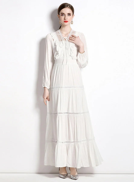 HOLIDAYS LONG SLEEVE LONG DRESS