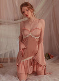 FASHION CHEST PAD SATIN SEDUCTIVE SUSPENDER NIGHTDRESS