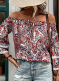 IRREGULAR OFF-THE-SHOULDER LONG SLEEVE SHIRT