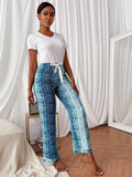 FASHION WOMEN'S SUMMER SHORT SLEEVE PANTS PAJAMAS SUIT