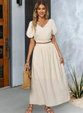 SOLID COLOR TOP LONG SKIRT SUIT