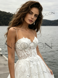 Woman in a white lace dress