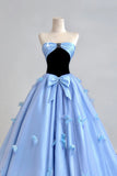 Tulle Butterfly Beautiful A Line Strapless Prom Dress