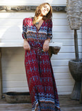 Fashion printed breasted beach holiday dress