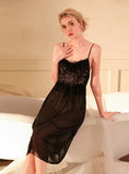 FASHION MESH LACE LONG PAJAMAS NIGHTDRESS