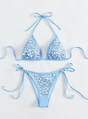 Rhinestone Swimsuit Female Split Bikini