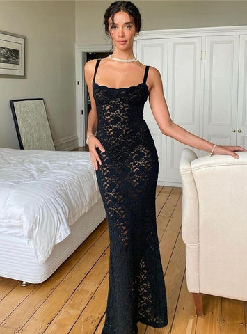 Sexy perspective lace slim dress