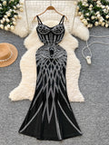 Black Sparkle Slimming Sling Hip Dress
