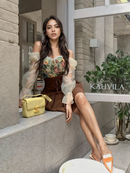 Structured Corset Romantic Bohemian Outfit Set