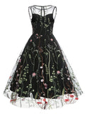 Floral A Line Scoop Party Dress