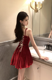 Stylish Strapless Christmas - inspired Dress with Faux Fur