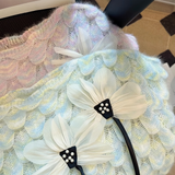 Lazy Style Gradient Soft Flower Knitted Round Neck Pullover Top Sweater