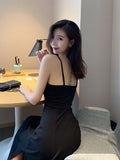 Black Cami Dress with Thigh Split